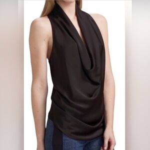 Helmut Lang Mercury Drape Top in Black - Size L